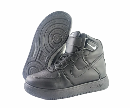 کفش اسپرت زنانه وپسرانه مدل نایکی ایرفورس ساق‌دار nike airforce مشکی کد 69