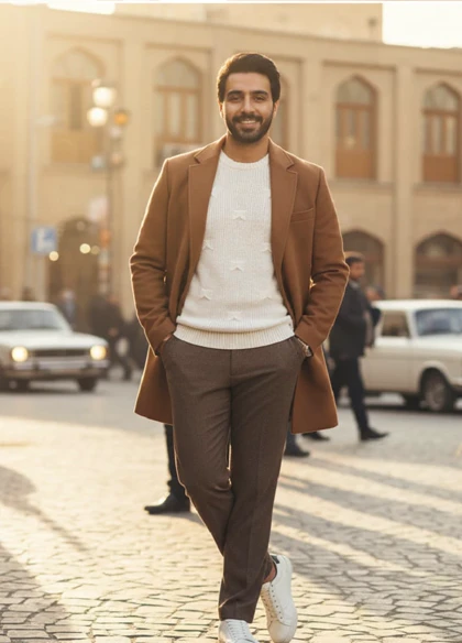 پلیور زاپ‌دار سفید مردانه مدلDeta