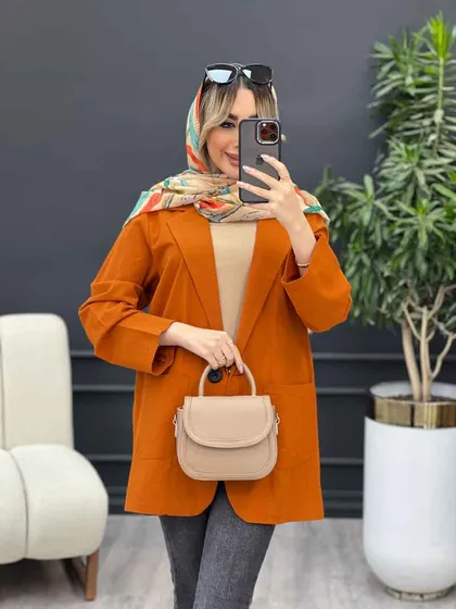مانتو لینن کتی تک دکمه