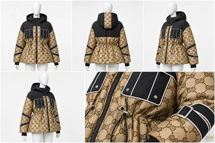 کاپشن ترکیبی کمر گتر Gucci
