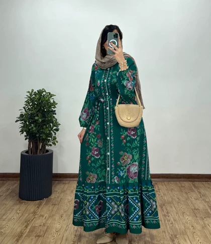 پیراهن بلند دکمه دار شرمیلا