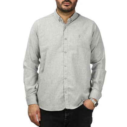 پیراهن آستین بلند لینن مردانه مدل 610598
