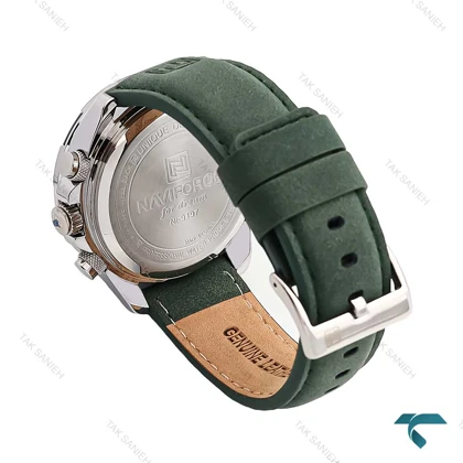 ساعت نیوی فورس NF9197 مردانه نقره ای بند جیر سبز NaviForce-6962-G