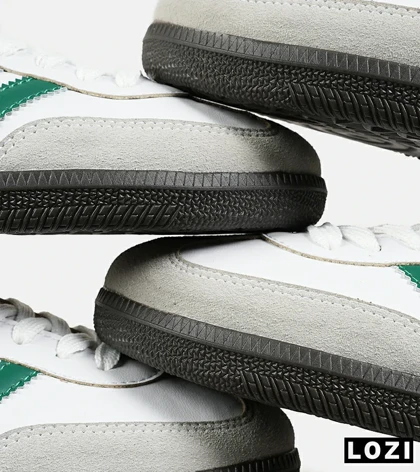کفش کتانی مردانه و زنانه سفید سبز ADIDAS Samba
