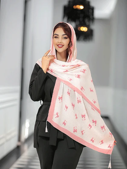 شال نخی کالکشن صورتی