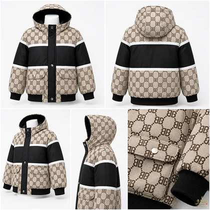 کاپشن ترکیبی نوار دوزی Balenciaga