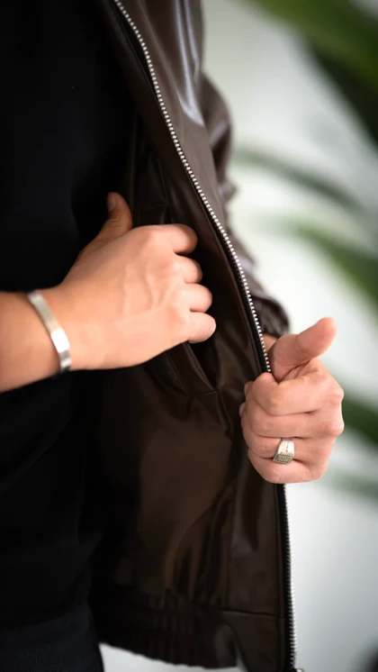 کاپشن مردانه چرم اولدمانی_کد4685