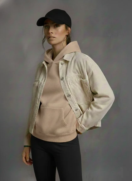 کت جین رنگ شیری ZARA اورجینال کد 74
