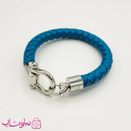 دستبند امگا چرم زنانه سبزآبی