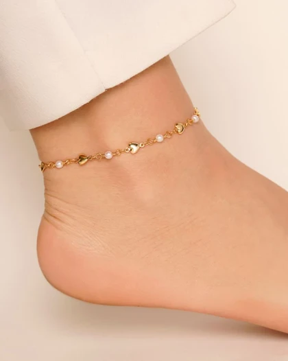 پابند خطی قلب و مروارید YSX