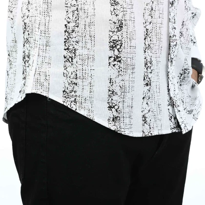 پیراهن آستین بلند طرح دار مردانه مدل 61014112