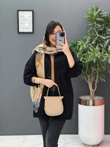 مانتو جیب دوبل آستین بند دار