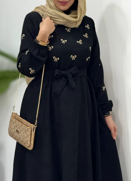 پیراهن مانتویی گلدوزی ثمن