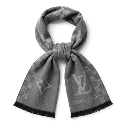 شال گردن موهر زمستانی طرح مونوگرام درشت LV برند Louis Vuitton