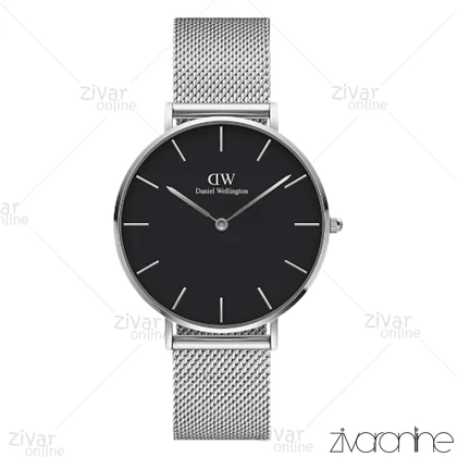 ست ساعت دنیل ولینگتون حصیری سیلور صفحه مشکی 103652