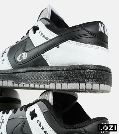 کفش کتانی مردانه و زنانه مشکی سفید NIKE jordan 1