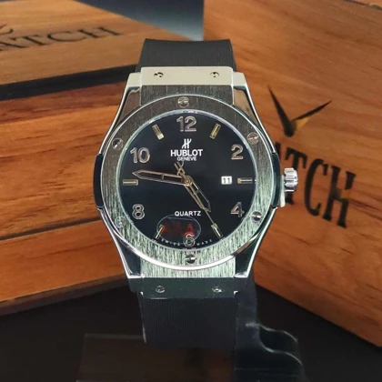 ساعت مچی مردانه هابلوت ژنو HUBLOT تاریخ دار با قفل پروانه ای هابلوت