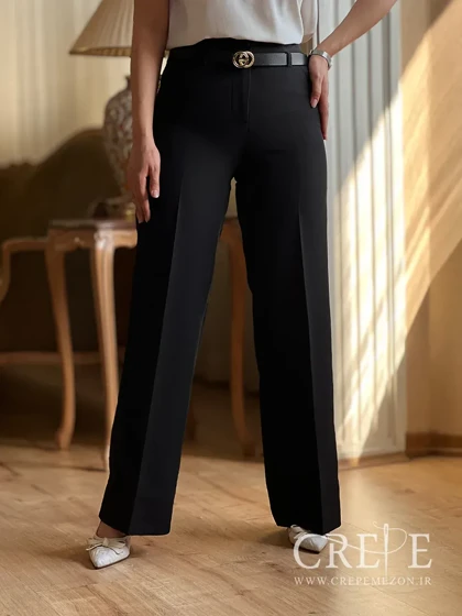 شلوار کرپ دوبل فلرکمردار قد 106