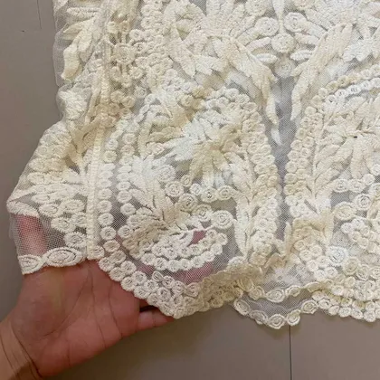 بلوز گیپور آستین کوتاه