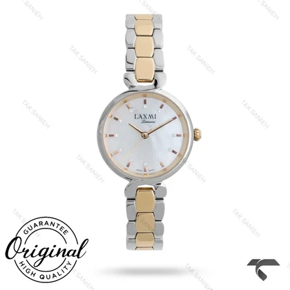 ساعت لاکسمی 8164-4 زنانه دورنگ طلایی صفحه صدف Laxmi-9263-L