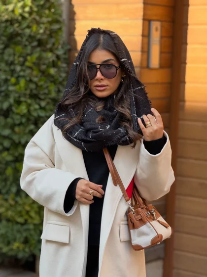 شال موهر مشکی پولکی کد 400