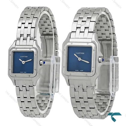 ساعت کارتیر پنتر زنانه سیلور صفحه سرمه ای مدیوم Cartier-4368-L