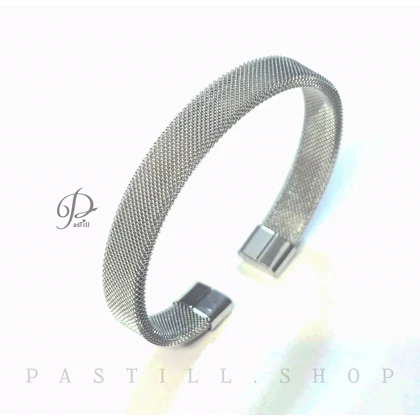 بنگل حصیری استیل 316 _10 میل نقره ایی