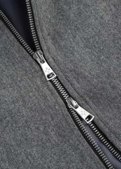 سویشرت فلانل تمام زیپ طوسی