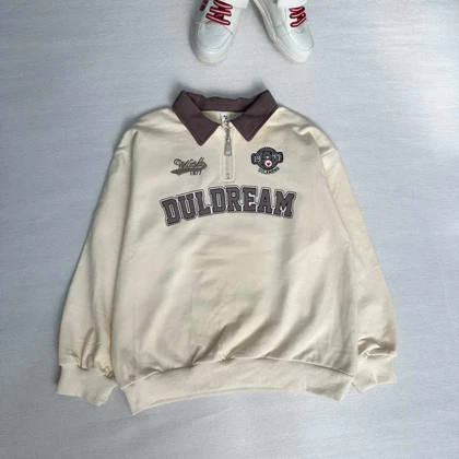 بلوز یقه دار پسرانه نیم زیپ DULDREAM اورجینال