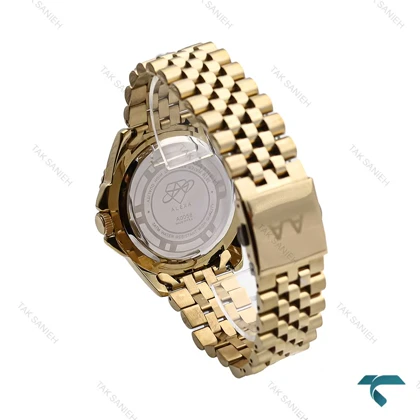 ساعت الکسا Premier A0058 مردانه طلایی صفحه سرمه ای Alexa-6233-G
