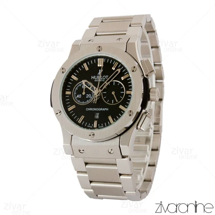 ساعت هابلوت مردانه کلاسیک فیوژن سه موتوره بند استیل صفحه مشکی 105096