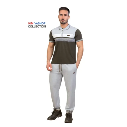 ست تیشرت شلوار مردانه شوک سبز تیره