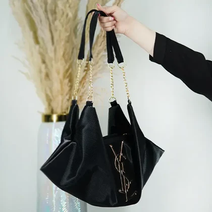 کیف زنانه مشکی با یراق طلایی YSL