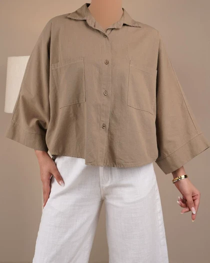 * شومیز لینن باکسی کد 5857