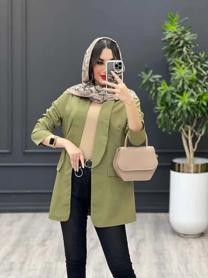 مانتو یقه آرشال جیب نما