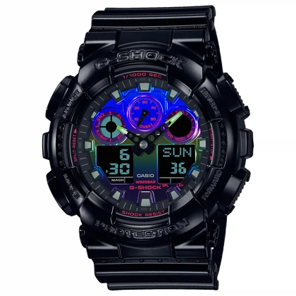 ساعت مچی مردانه کاسیو جی‌شاک (Casio G-Shock) مدل GA-100RGB-1ADR (طراحی گیمینگ و صفحه چندرنگ RGB)