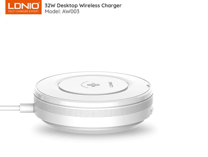 شارژر وایرلس فست شارژ رومیزی 5 کاره 32 وات الدنیو LDNIO AW003 Desktop Wireless Charger 32W