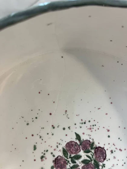 ظرف لبه دار 20 بلندگل سرخی