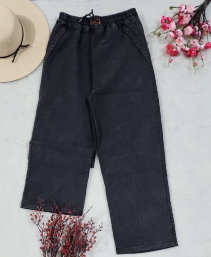 شلوار بگ جین ذغالی