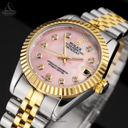 ساعت رولکس زنانه صفحه صورتی Rolex DateJust PN1