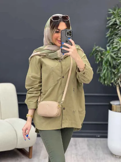 مانتو دو جیب زاپ‌دار دنیز