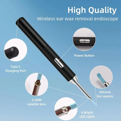 دستگاه آندوسکوپی و پاک کننده داخل گوش EARWAX REMOVAL دوربین دار