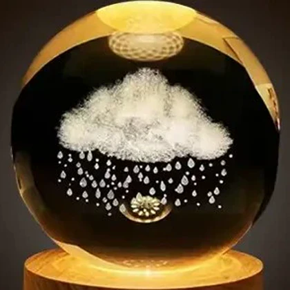 چراغ خواب گوی کریستالی طرح ابر سه بعدی