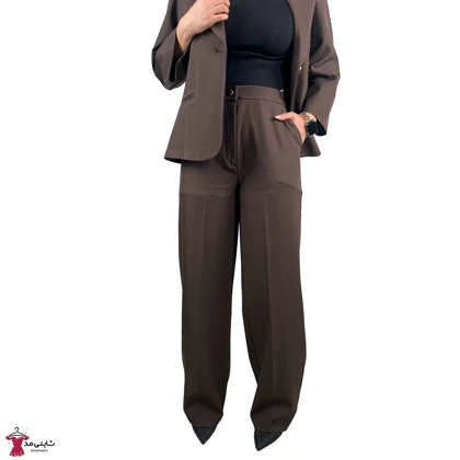 ست کراپ کت و شلوار زنانه یقه بلیزر