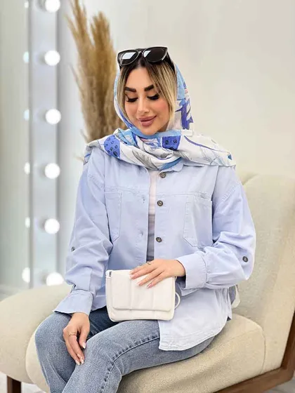 مانتو کتان دو جیب پشت پیله