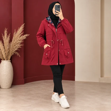 کاپشن کلاهدار والنتینا کد 6068
