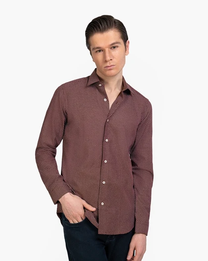 پیراهن مردانه طرح دار چاپی کد 5-1818