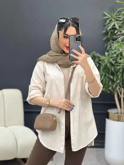 مانتو لینن رنگی بغل پنج دکمه
