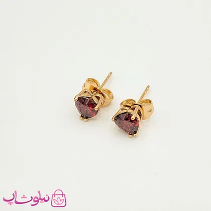 گوشواره میخی ژوپینگ قلبی قرمز کوچک