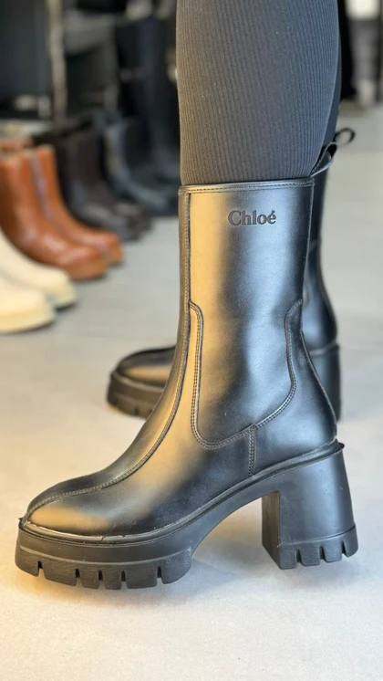 6379 - نیم بوت پاشنه پهن کلوئه 6379